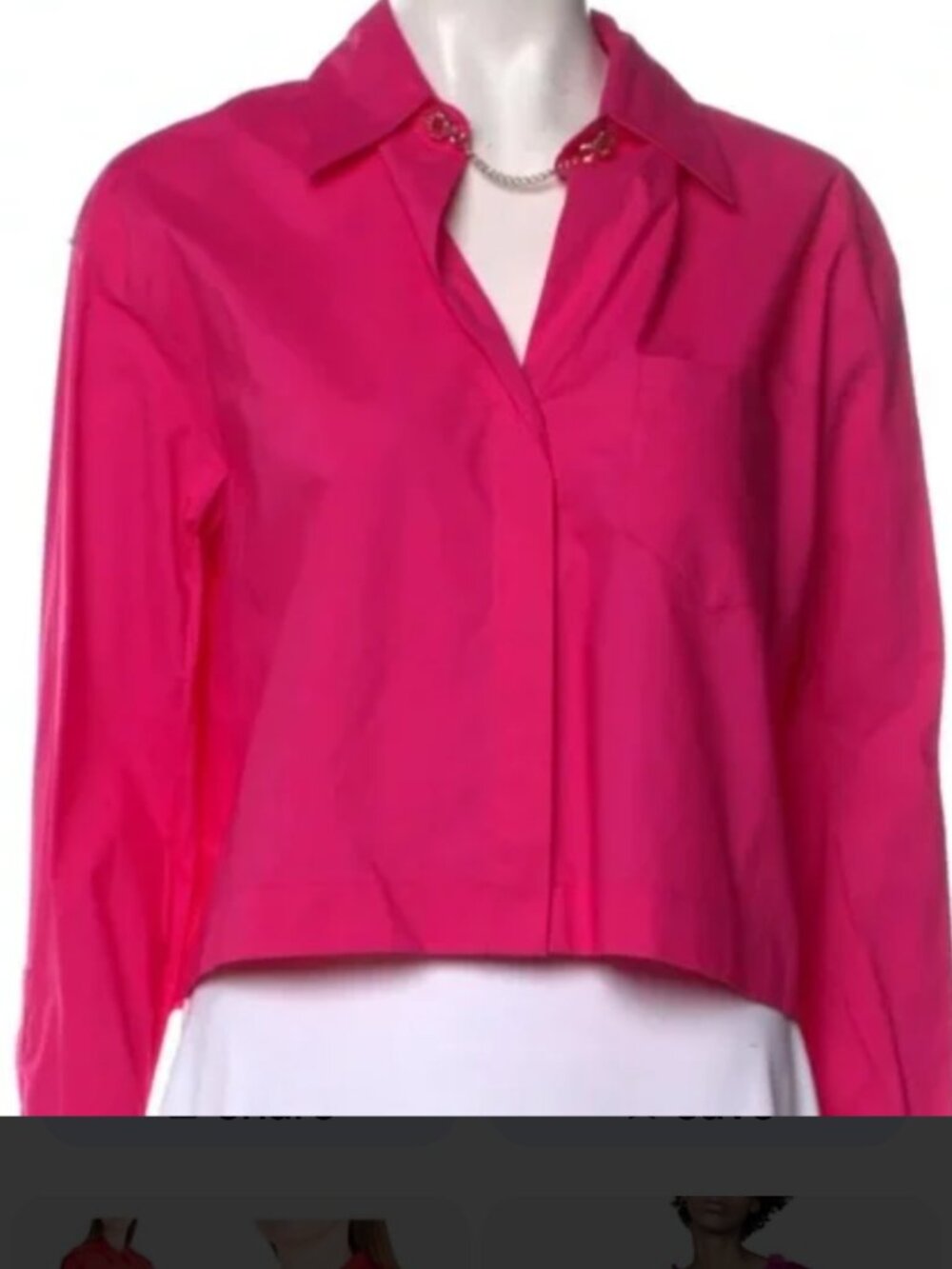 Maje Celi Cropped Long Sleeve Blouse